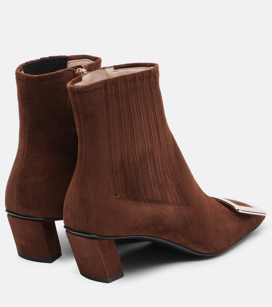 Roger Vivier Belle Vivier 45 suede ankle boots - Brown Mid Heel Boots
