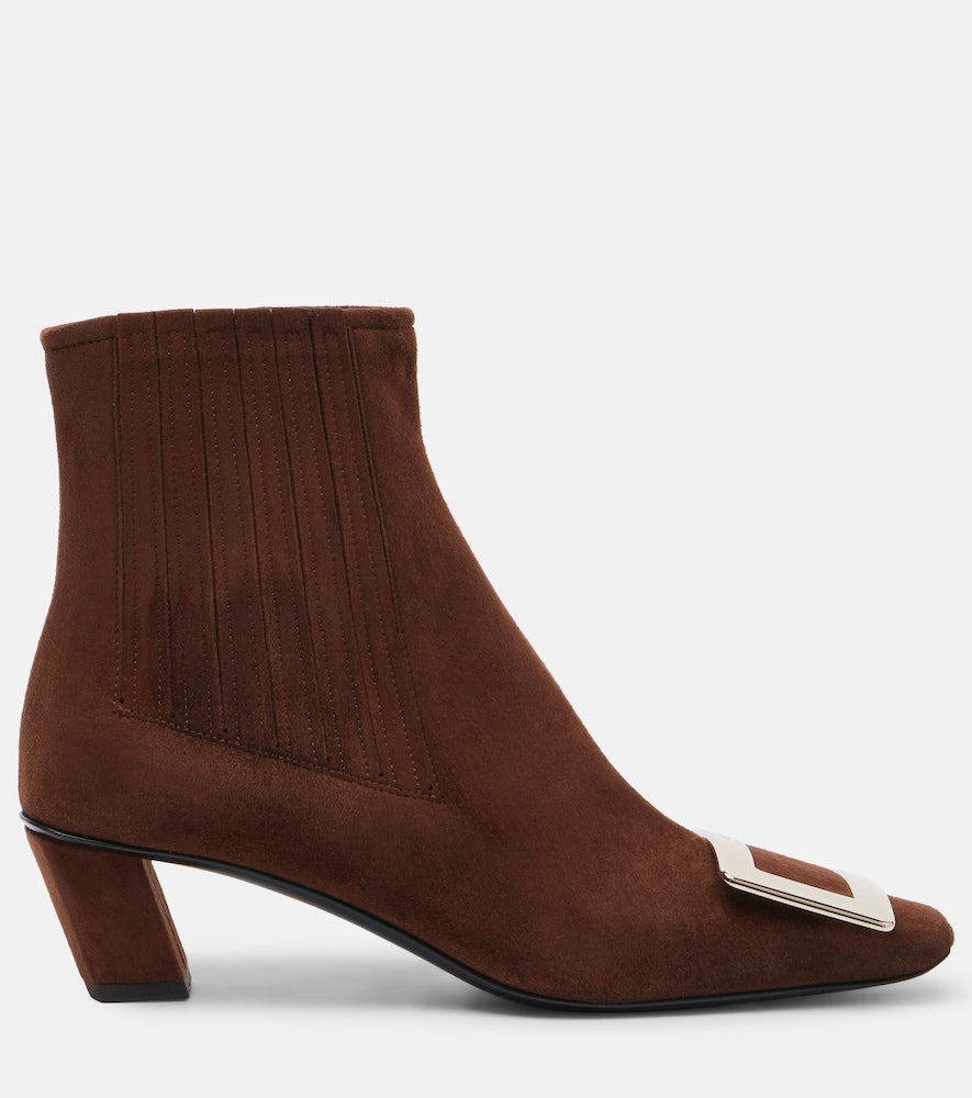 Roger Vivier Belle Vivier 45 suede ankle boots - Brown Mid Heel Boots