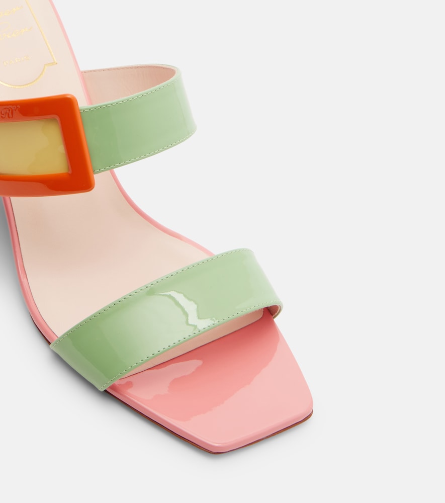 Multicoloured Roger Vivier Belle Vivier 60 patent leather wedge mules - Heeled Sandals