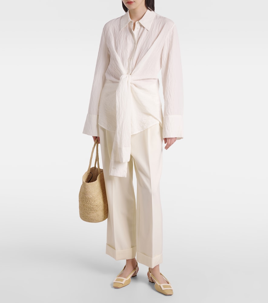 Beige Roger Vivier Belle Vivier canvas slingback flats - Ballerina Flats