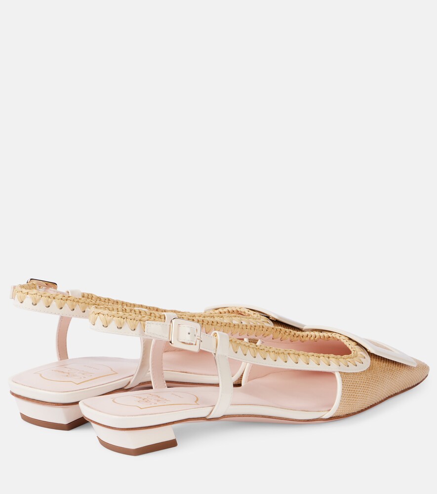 Beige Roger Vivier Belle Vivier canvas slingback flats - Ballerina Flats