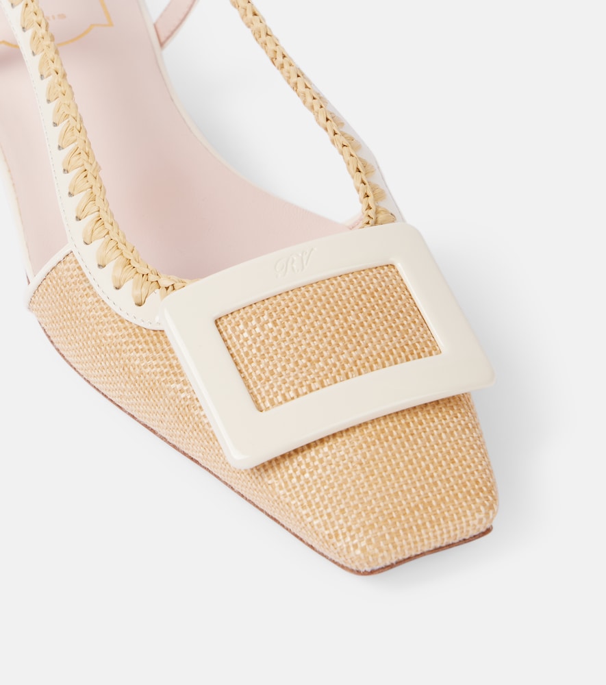 Beige Roger Vivier Belle Vivier canvas slingback flats - Ballerina Flats