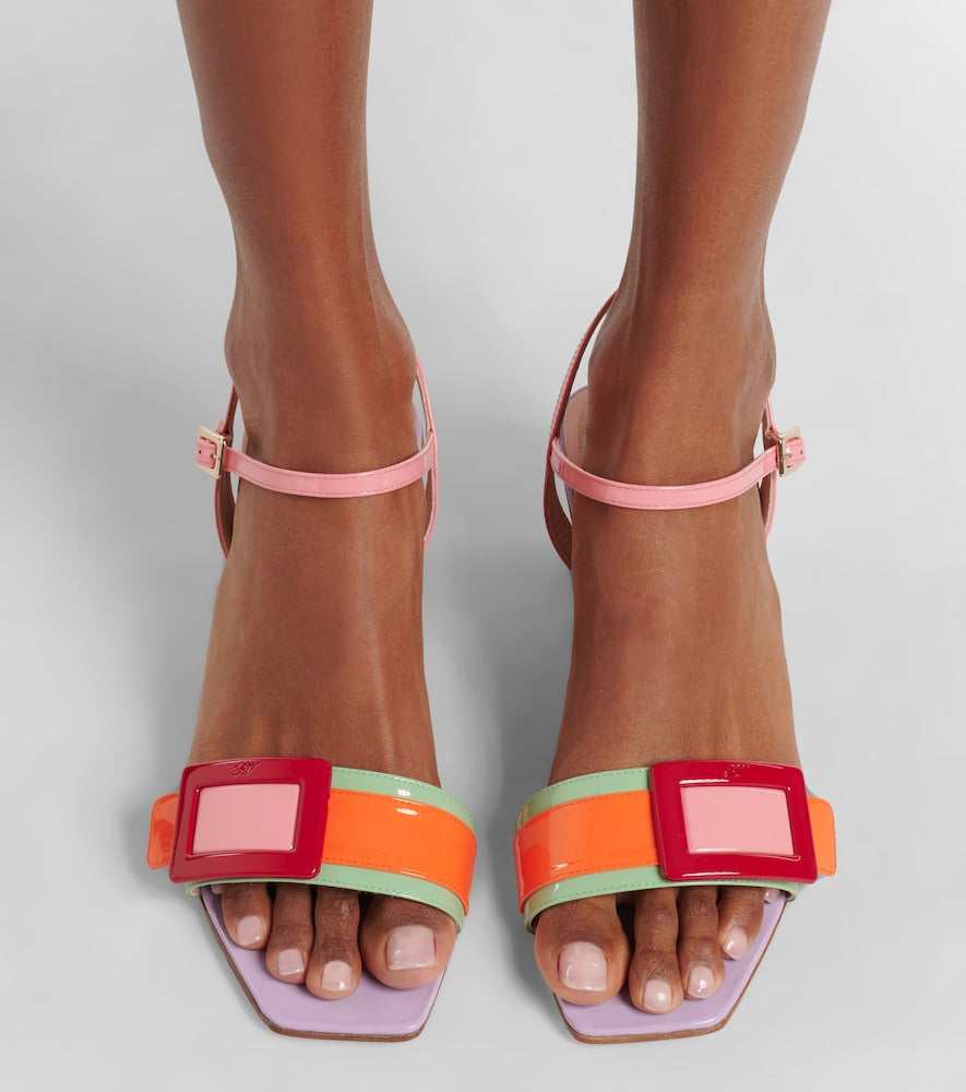 Roger Vivier Belle Vivier patent leather sandals - Multicoloured Heeled Sandals