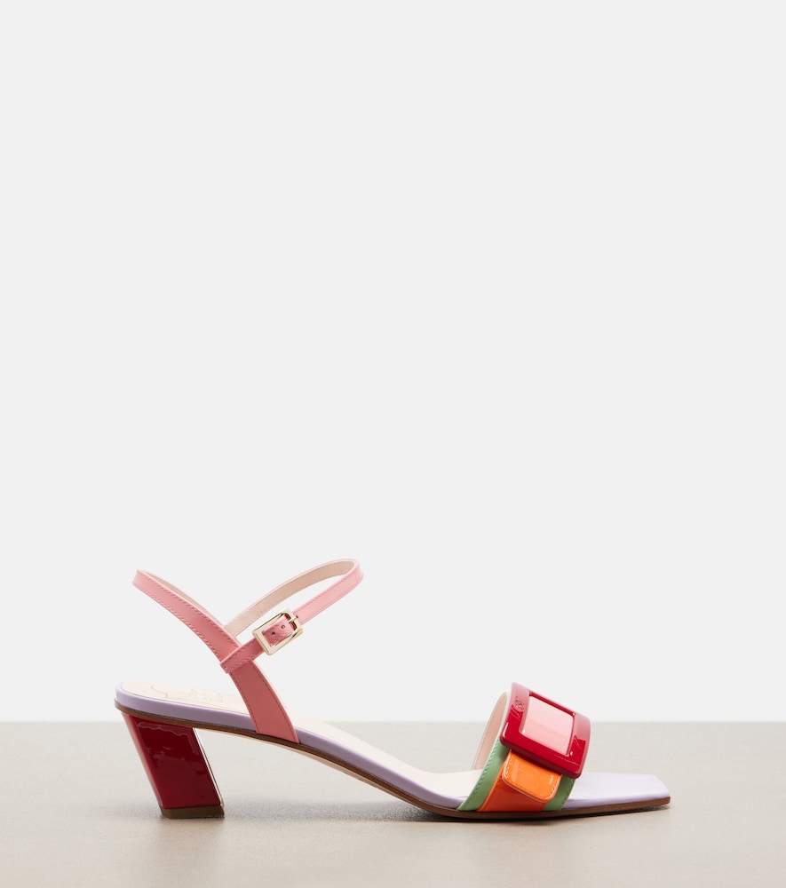 Roger Vivier Belle Vivier patent leather sandals - Multicoloured Heeled Sandals