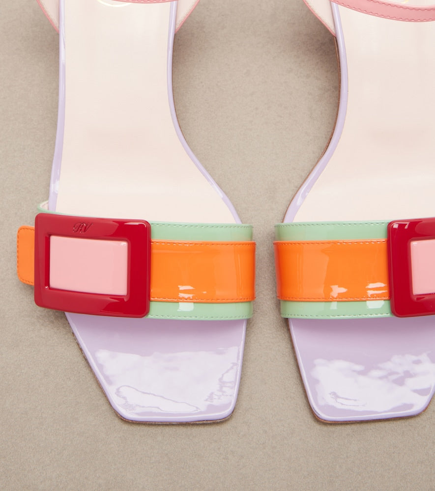 Roger Vivier Belle Vivier patent leather sandals - Multicoloured Heeled Sandals