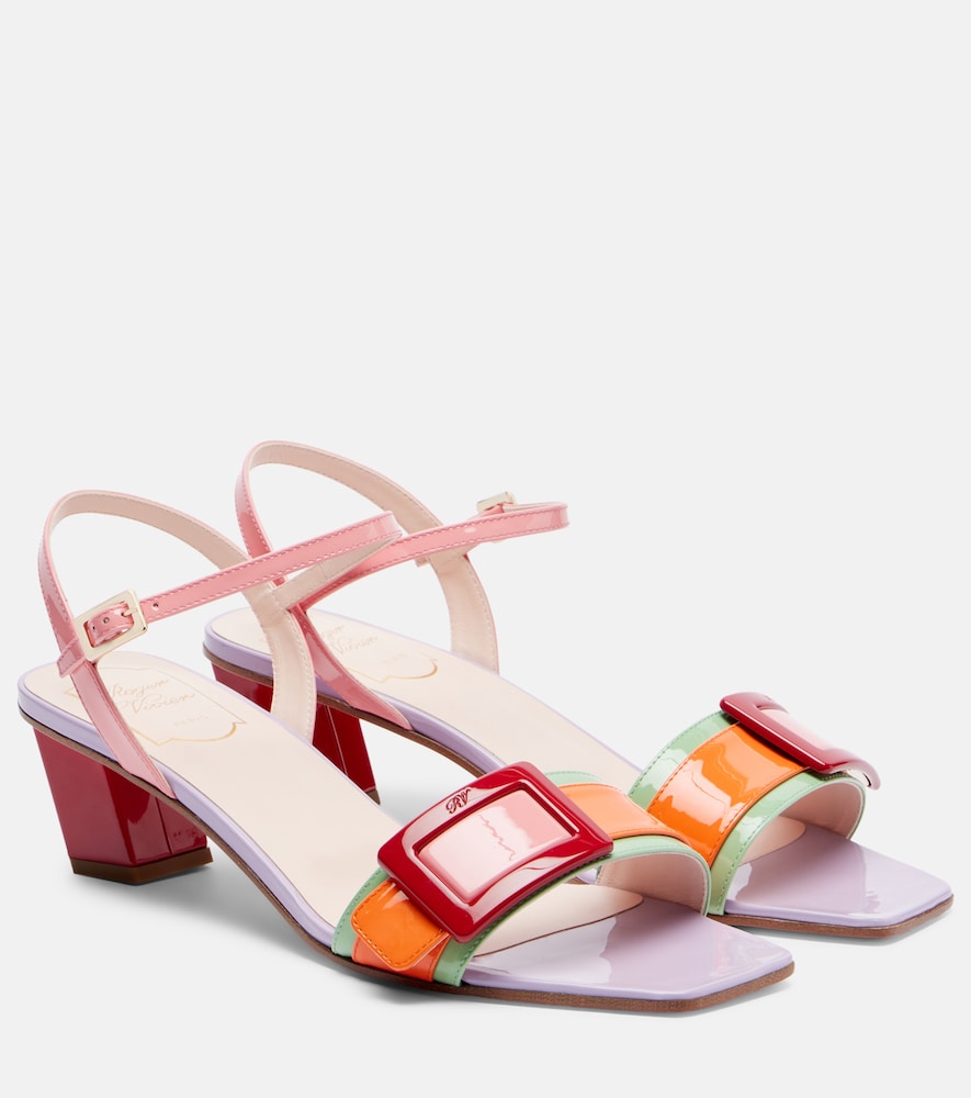 Roger Vivier Belle Vivier patent leather sandals - Multicoloured Heeled Sandals