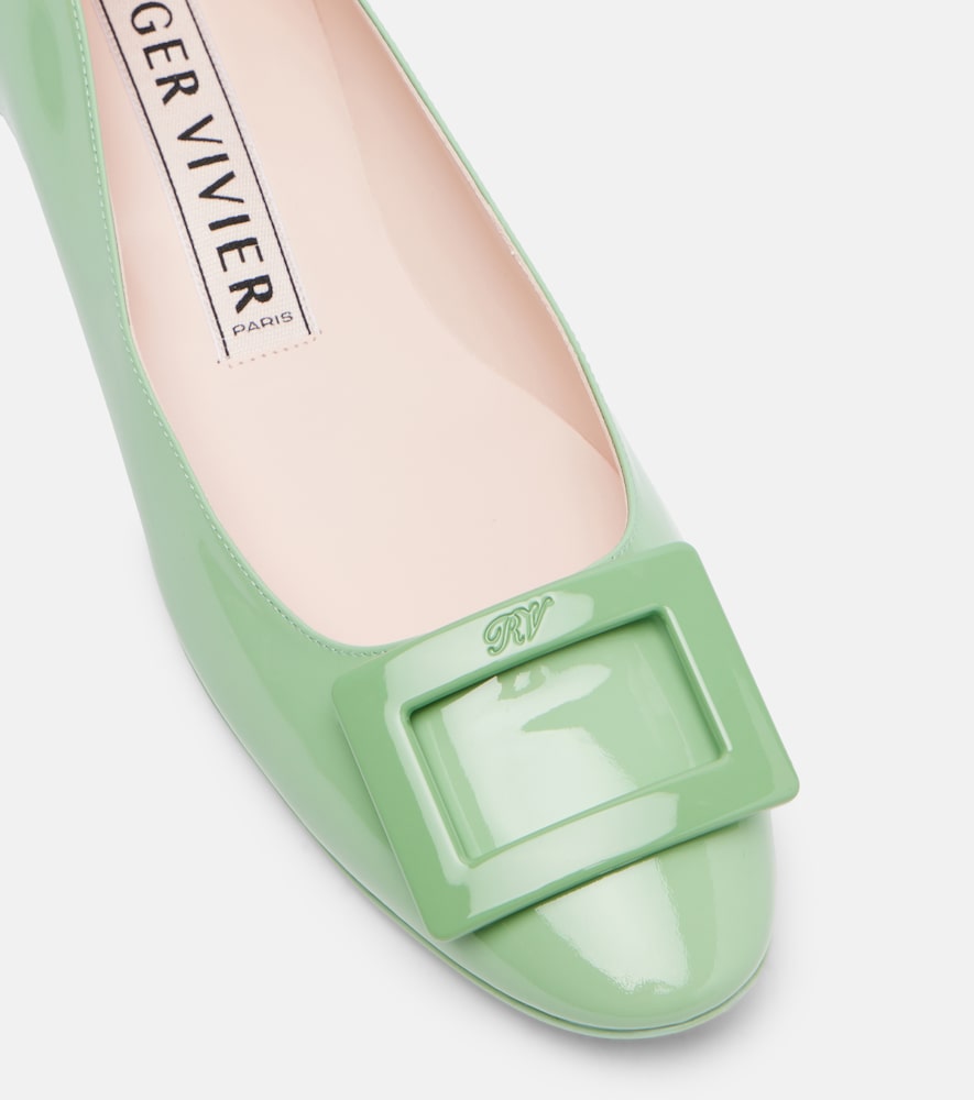 Roger Vivier Gommettine patent leather ballet flats (Green) - Ballerina Flats