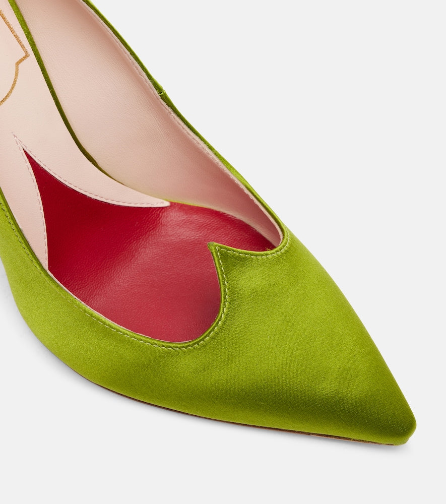 Roger Vivier I Love Vivier 100 satin pumps in Green - High-Heel Pumps