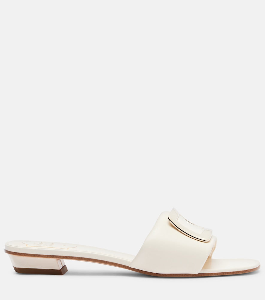 White Roger Vivier Leather slides - Slides