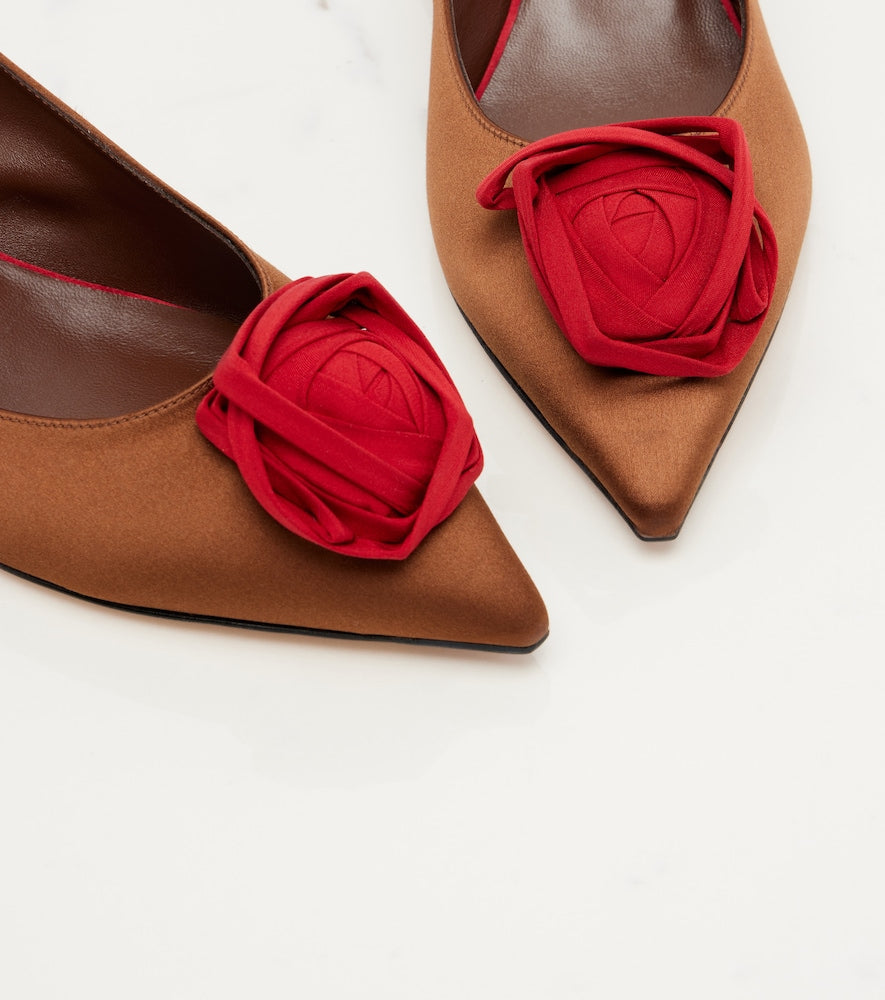 Roger Vivier Rose Vivier satin slingback pumps (Multicoloured) - Mid Heel Pumps