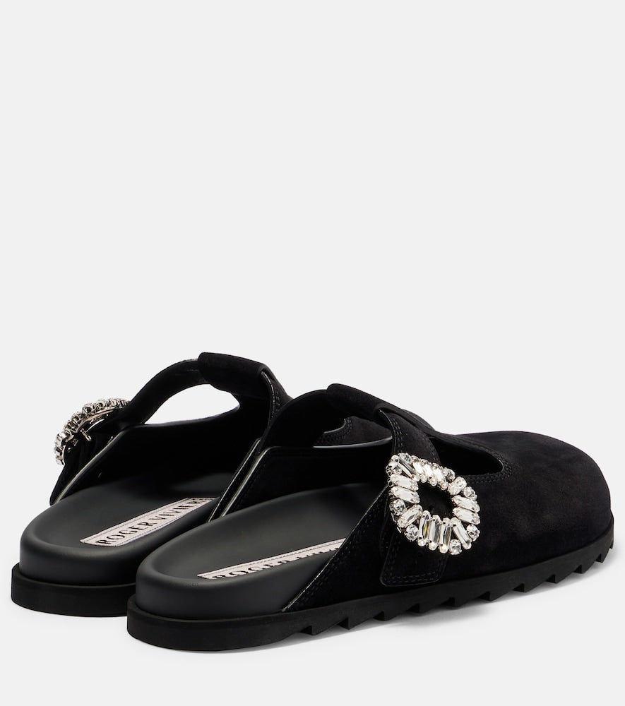 Roger Vivier Slidy Viv' suede mules - Black Mules