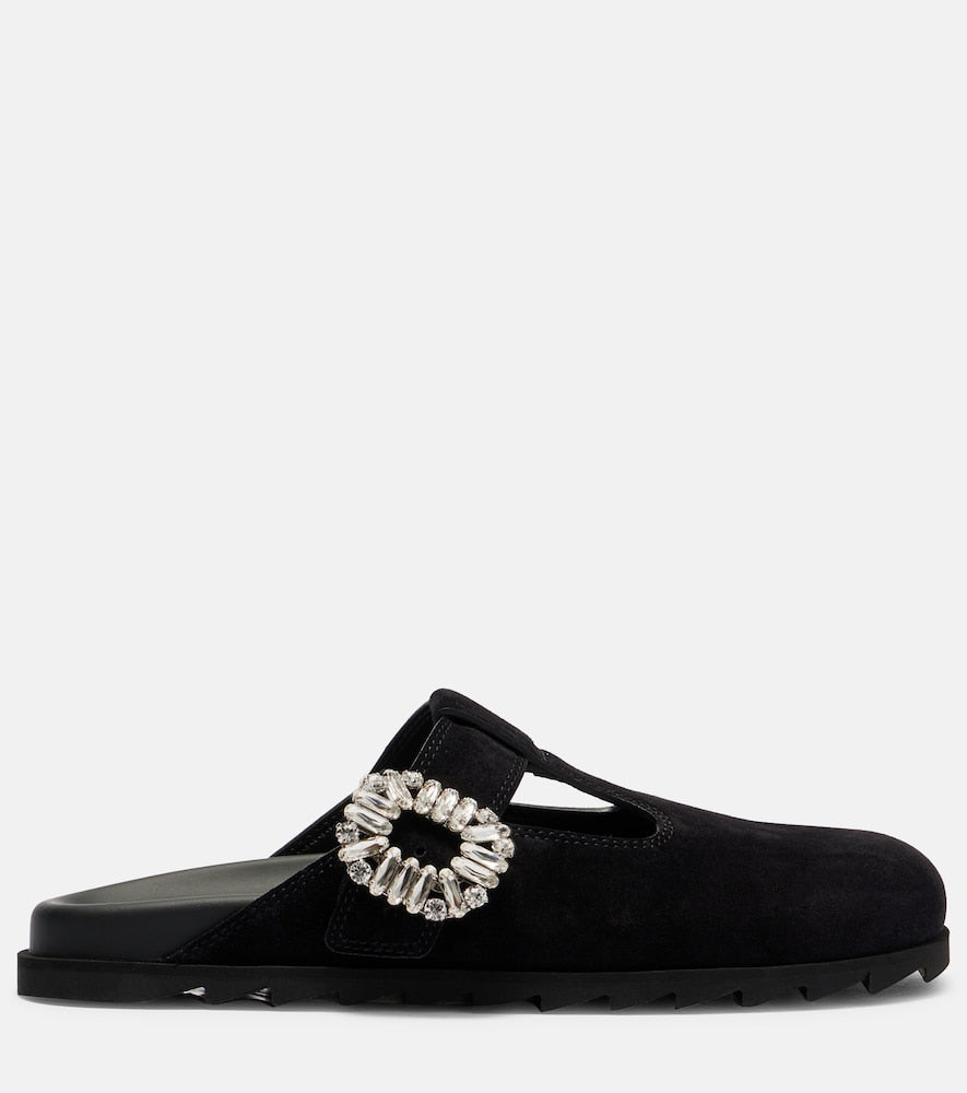 Roger Vivier Slidy Viv' suede mules - Black Mules