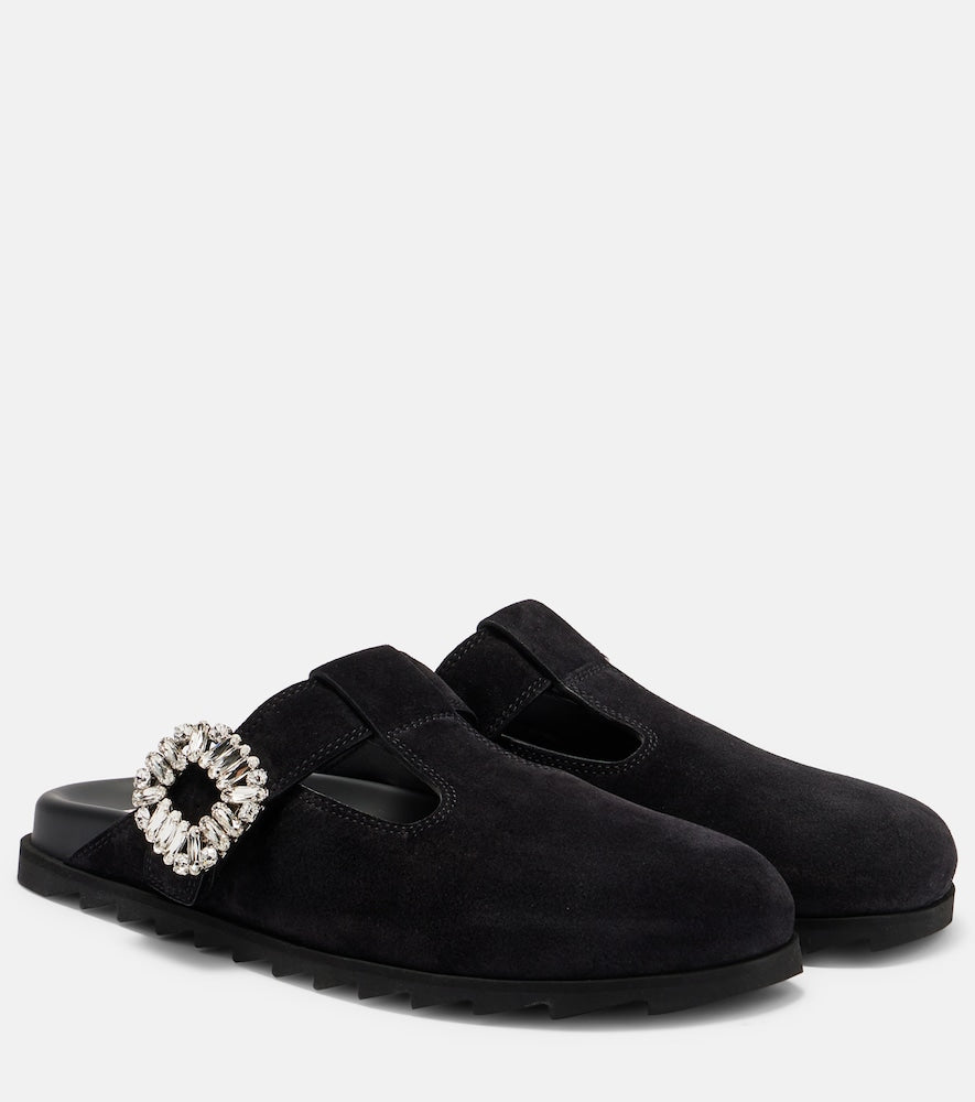 Roger Vivier Slidy Viv' suede mules - Black Mules