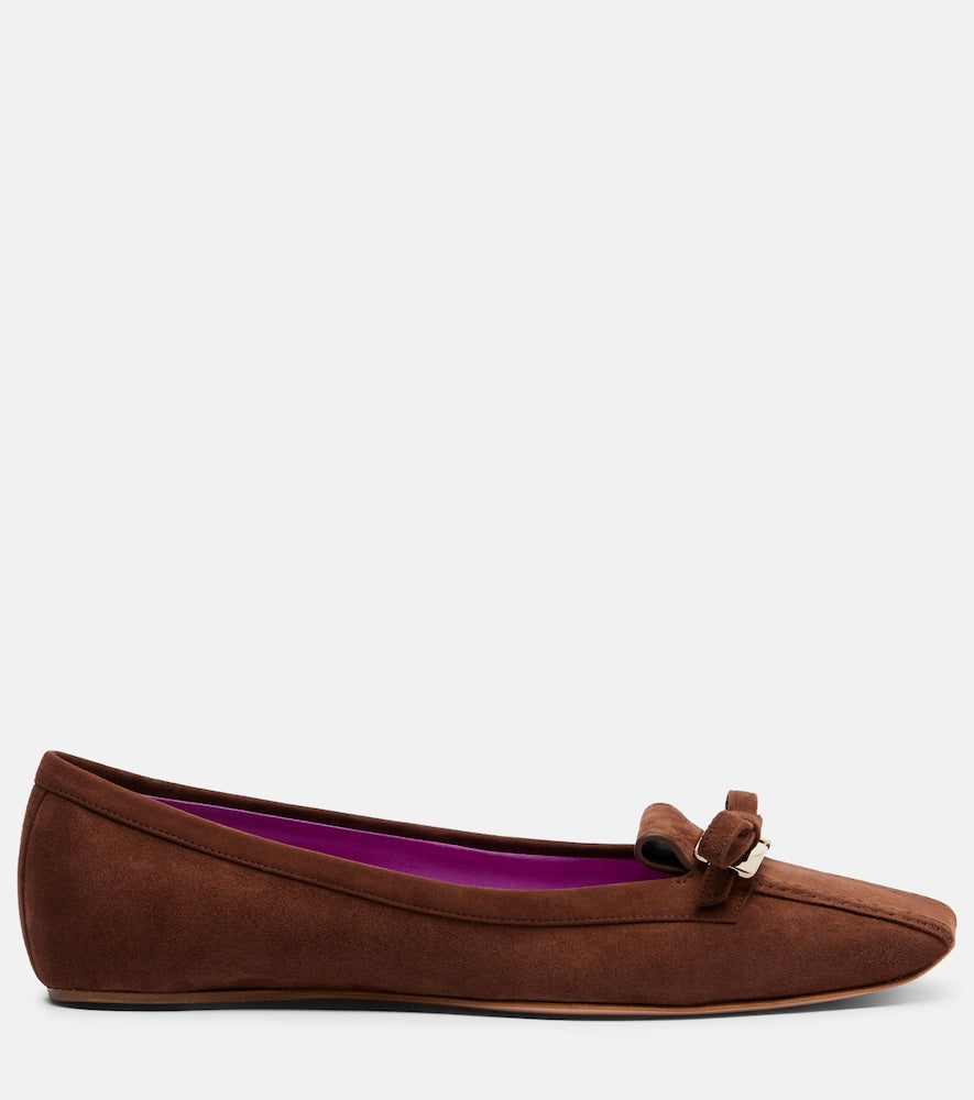 Roger Vivier Trompette suede ballet flats (Brown) - Ballerina Flats