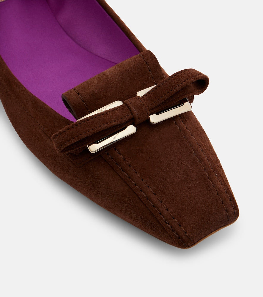 Roger Vivier Trompette suede ballet flats (Brown) - Ballerina Flats