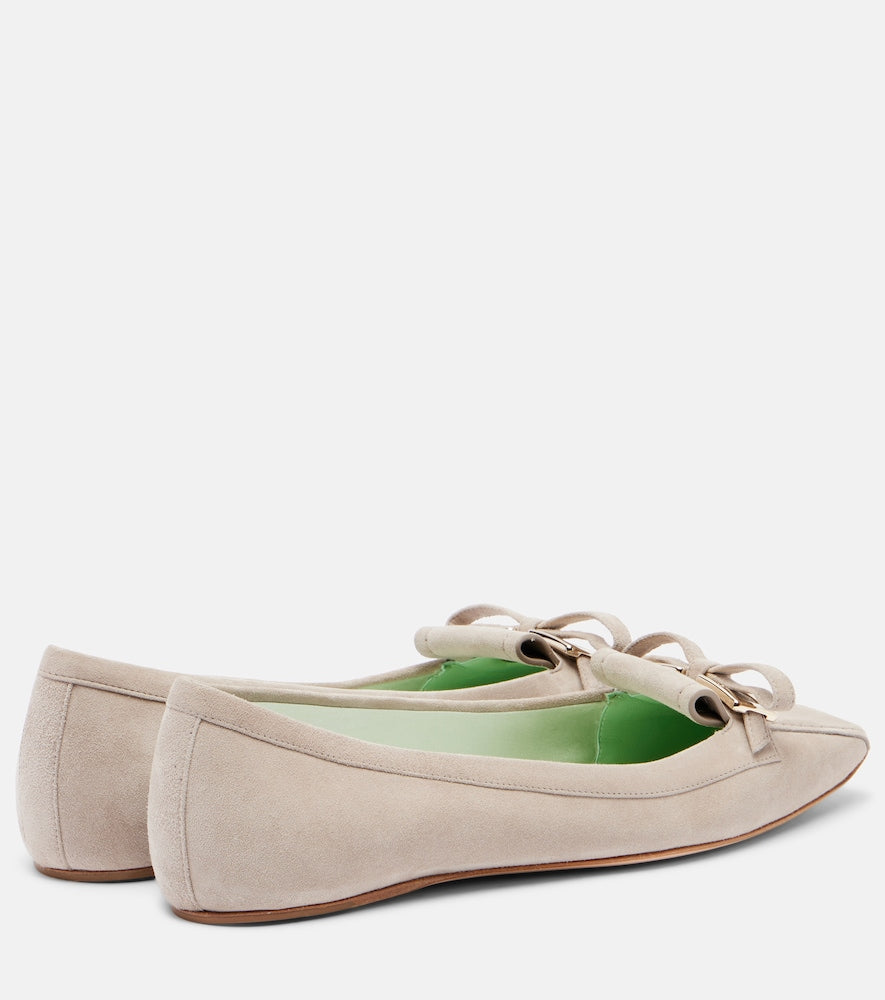 Grey Roger Vivier Trompette suede ballet flats - Ballerina Flats