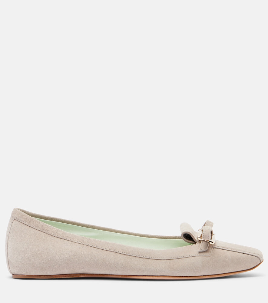 Grey Roger Vivier Trompette suede ballet flats - Ballerina Flats