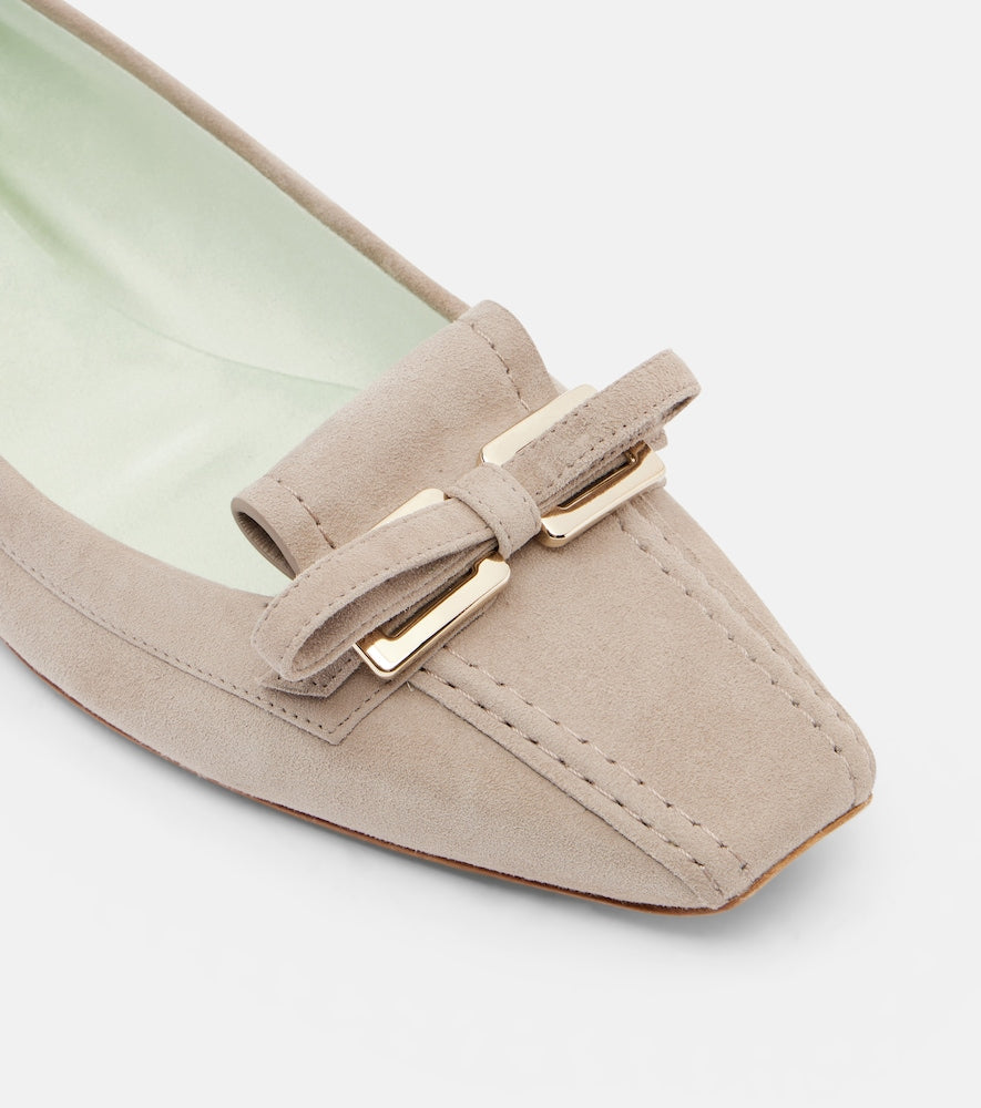 Grey Roger Vivier Trompette suede ballet flats - Ballerina Flats