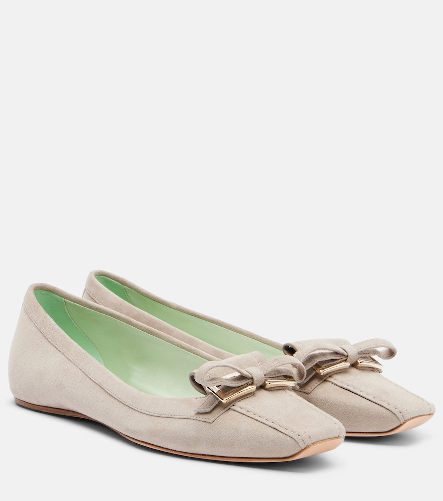 Grey Roger Vivier Trompette suede ballet flats - Ballerina Flats