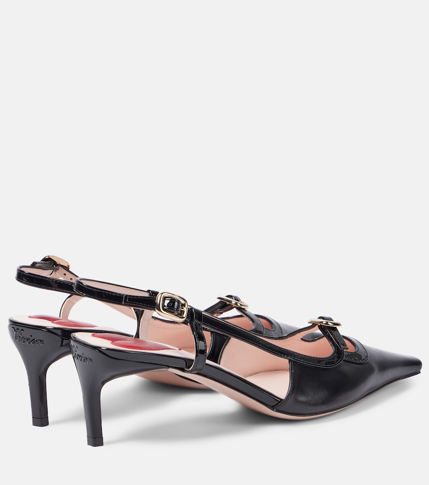 Roger Vivier Viv' Canard 55 leather slingback pumps in Black - Mid Heel Pumps