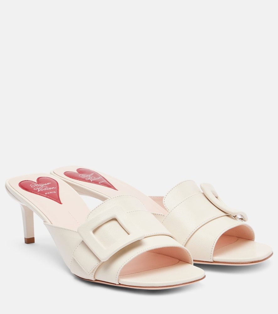 Roger Vivier Viv' Canard leather mules in White - Heeled Sandals