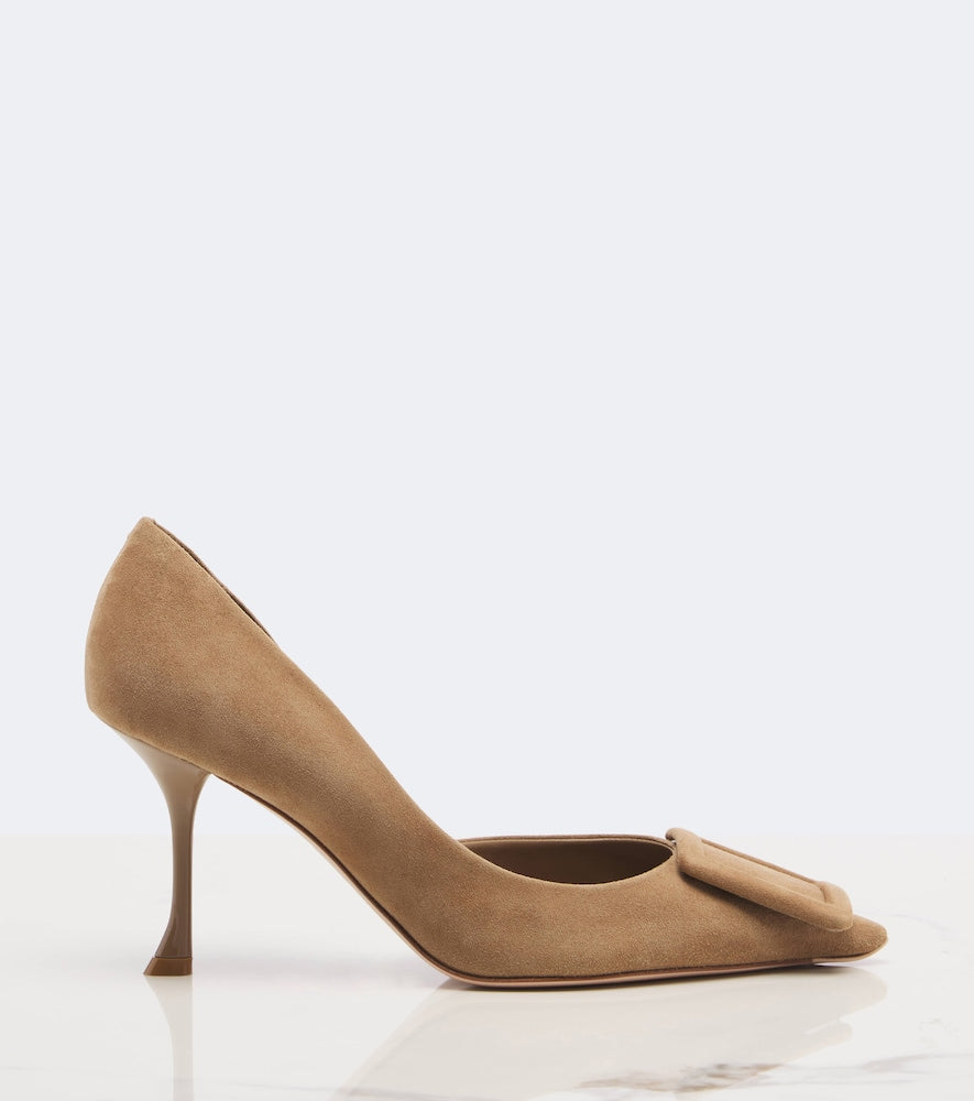Beige Roger Vivier Viv' In The City suede pumps - Mid Heel Pumps