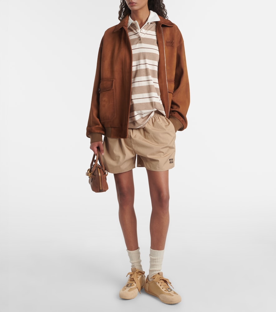 Roger Vivier Viv Low leather-trimmed satin sneakers (Beige) - Low-Top Sneakers