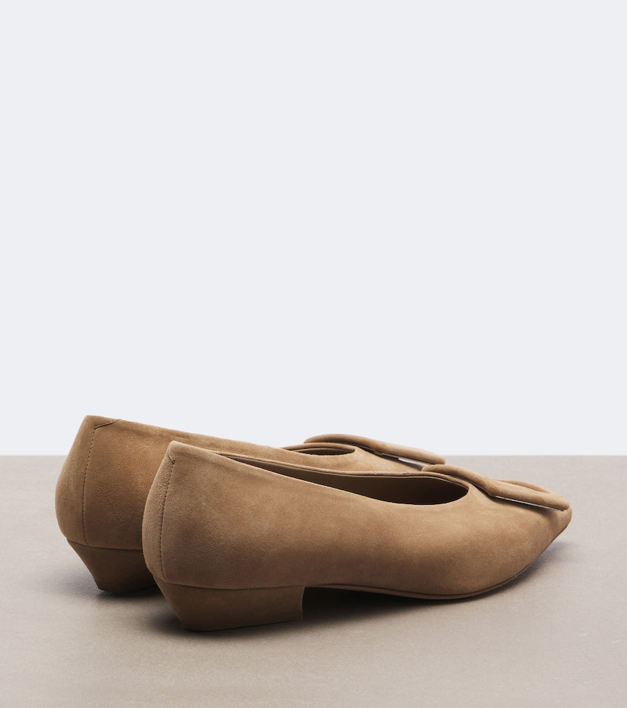 Roger Vivier Viv' in The City suede ballet flats - Beige Ballerina Flats