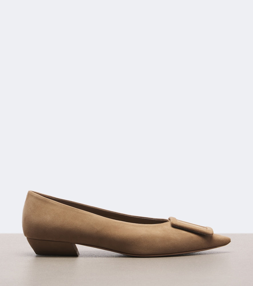 Roger Vivier Viv' in The City suede ballet flats - Beige Ballerina Flats