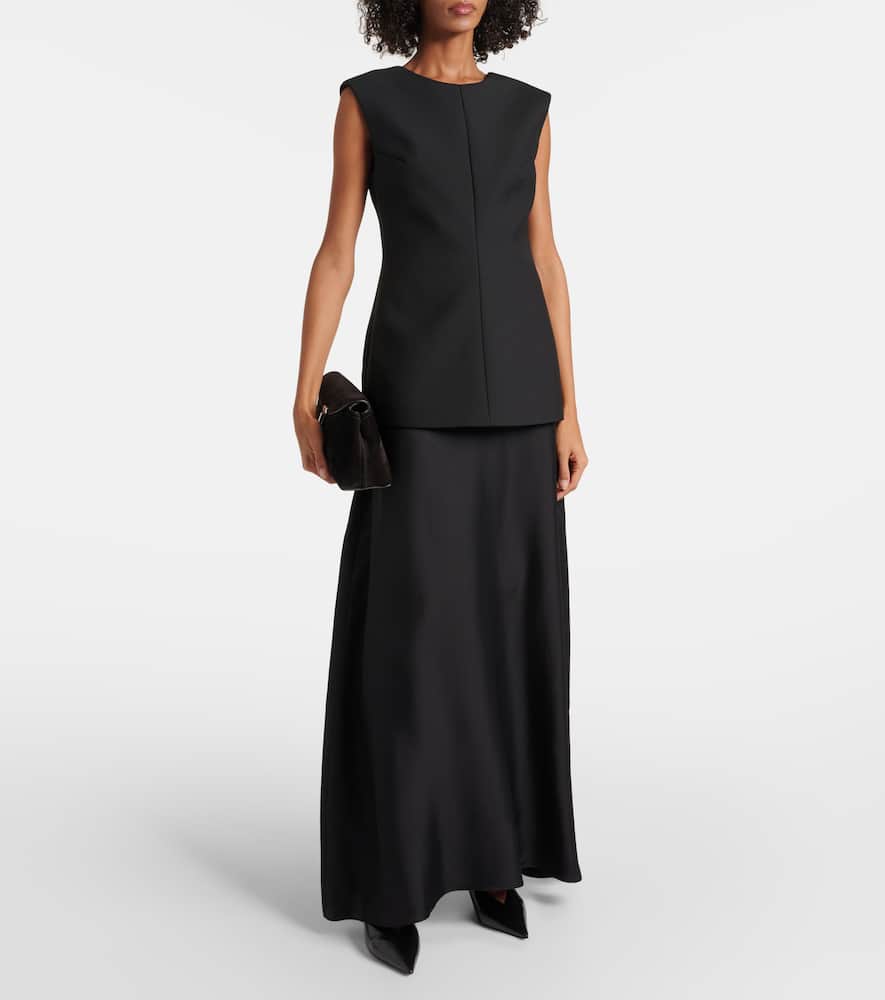 Rohe Silk-trimmed wool-blend gown