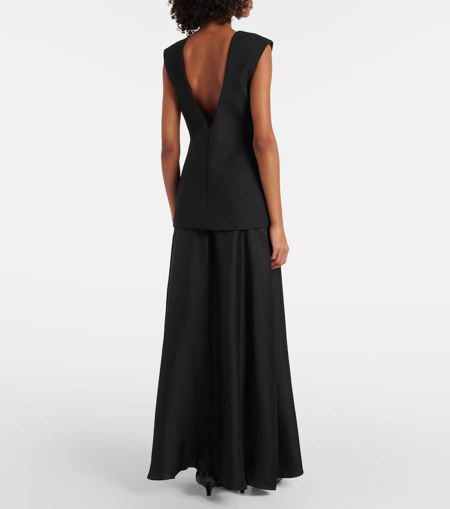 Rohe Silk-trimmed wool-blend gown