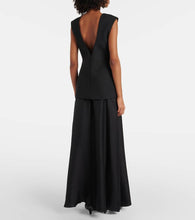 Rohe Silk-trimmed wool-blend gown