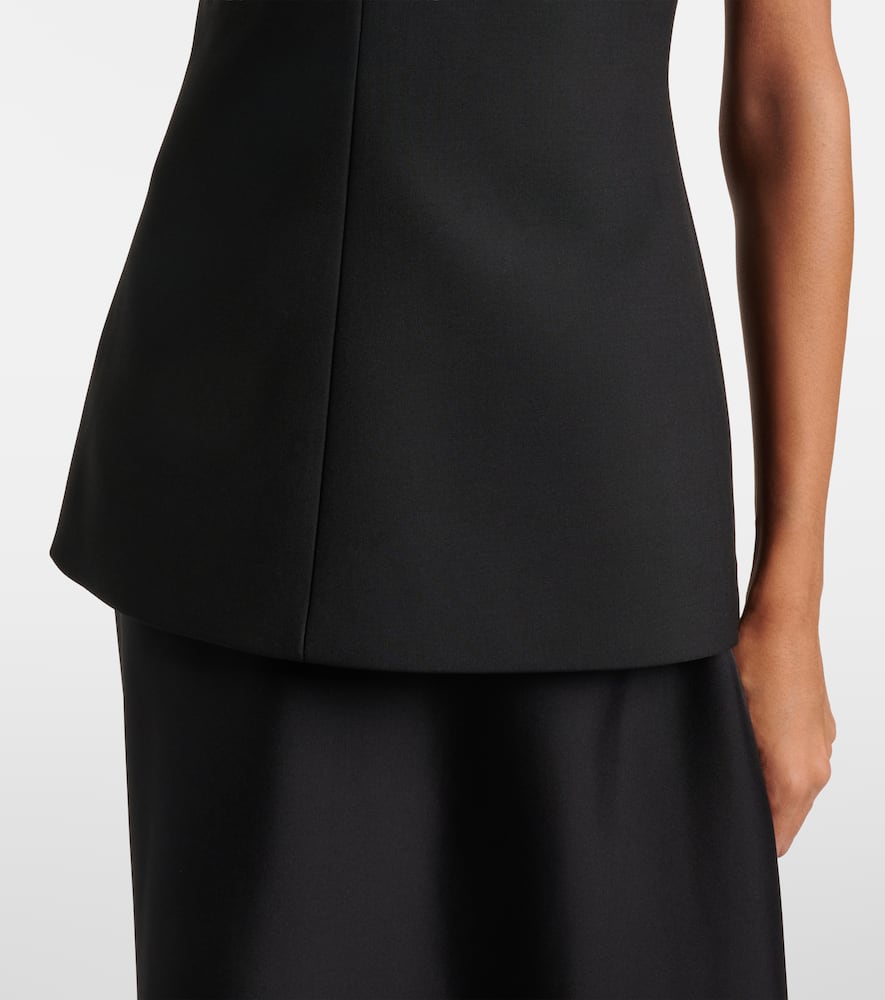 Rohe Silk-trimmed wool-blend gown