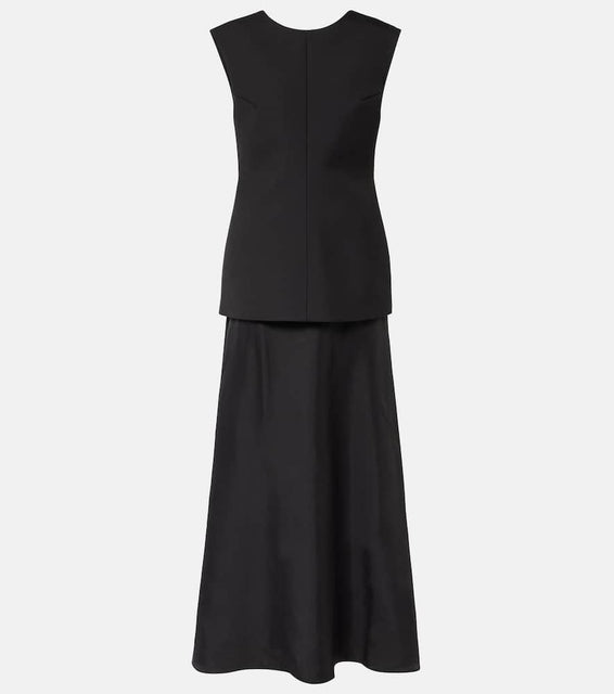 Rohe Silk-trimmed wool-blend gown