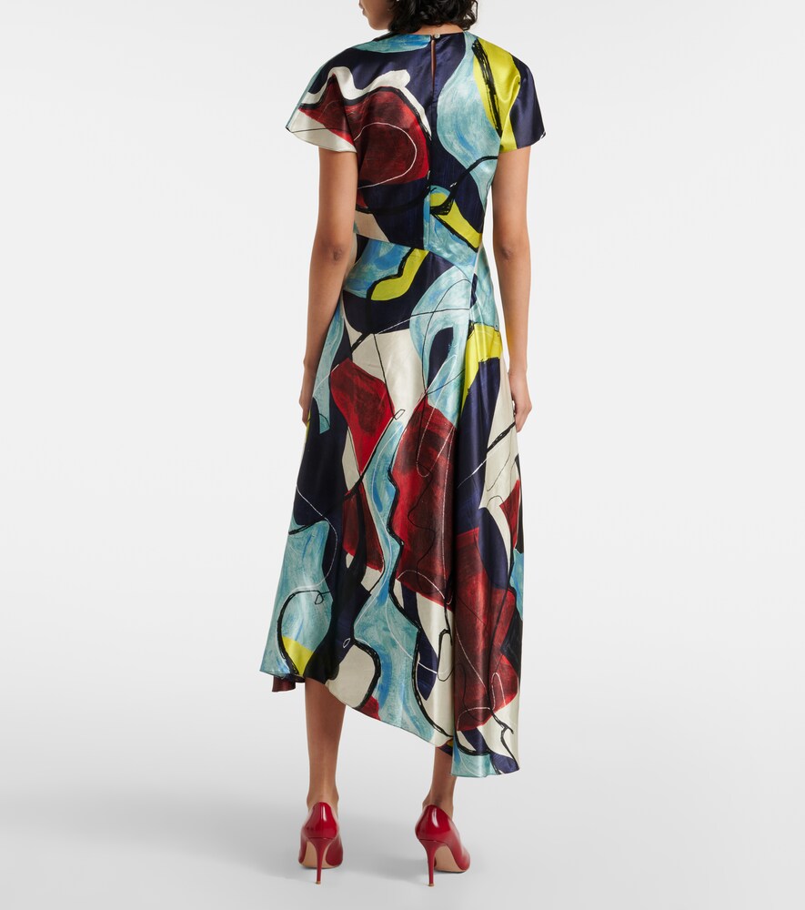 Roksanda Adriana printed satin midi dress