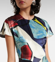 Roksanda Adriana printed satin midi dress