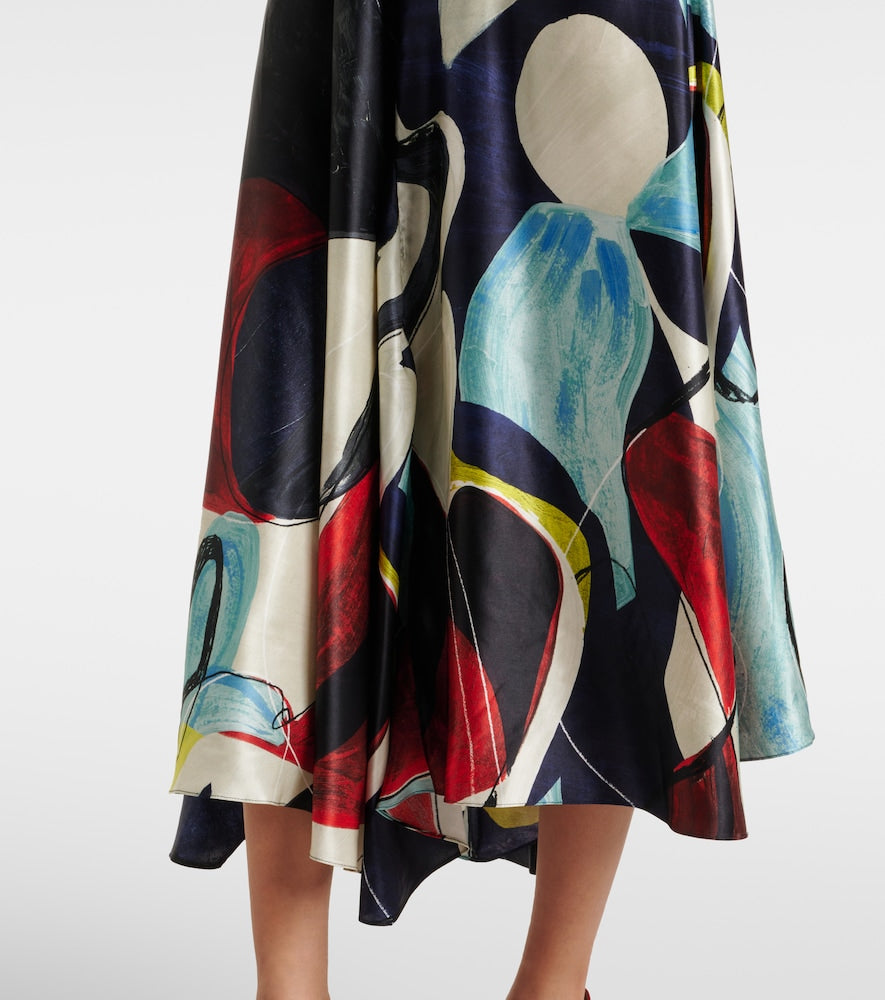 Roksanda Adriana printed satin midi dress