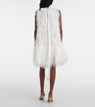 Roksanda Bridal Odette faux feather-trimmed silk minidress