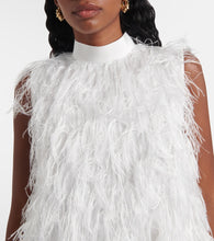 Roksanda Bridal Odette faux feather-trimmed silk minidress