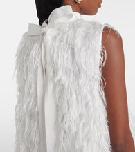 Roksanda Bridal Odette faux feather-trimmed silk minidress