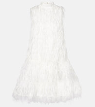 Roksanda Bridal Odette faux feather-trimmed silk minidress. Roksanda Bridal Odette 仿羽毛饰边真丝迷你连衣裙