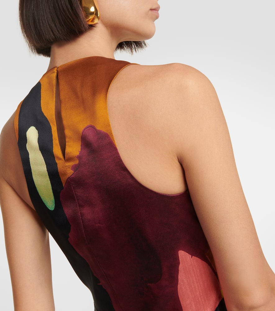 Roksanda Printed silk satin maxi dress