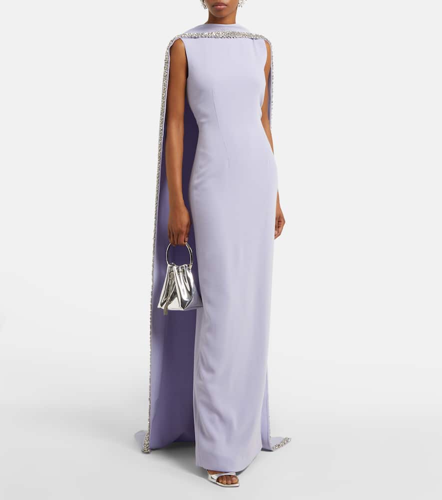 Roland Mouret Caped embellished satin cr√É¬™pe gown