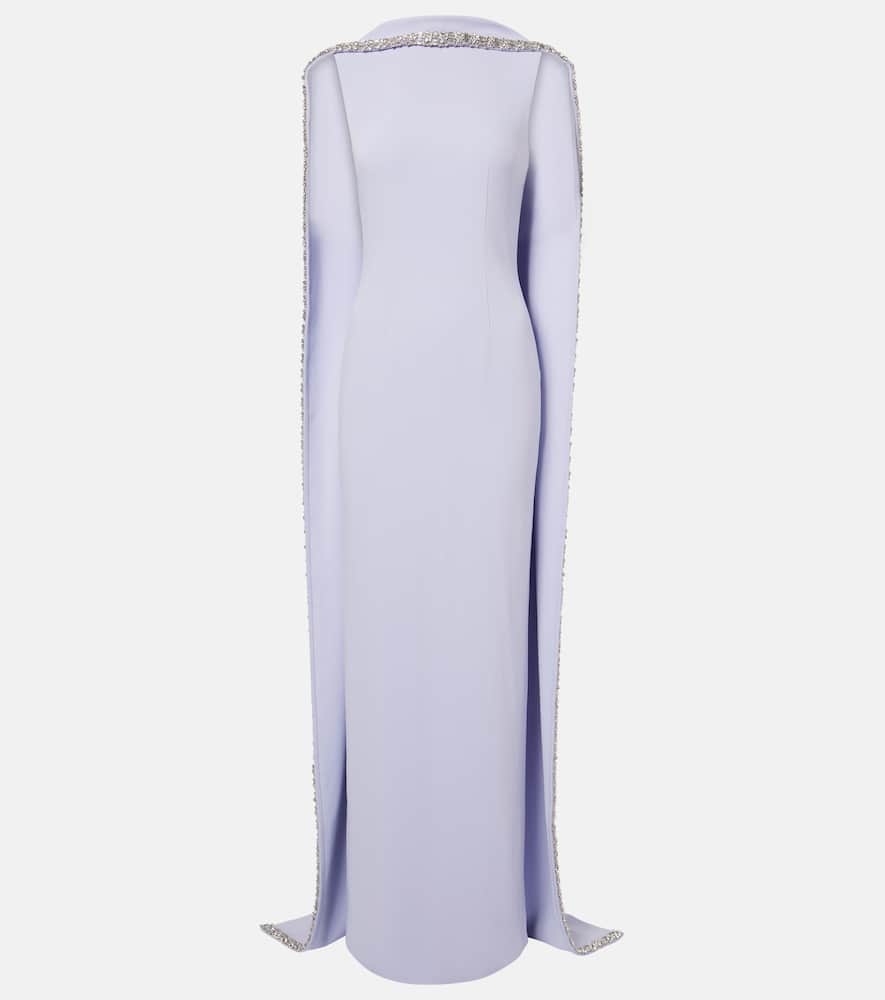 Roland Mouret Caped embellished satin cr√É¬™pe gown