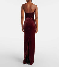 Roland Mouret Embellished velvet bustier gown
