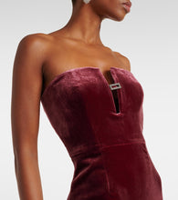 Roland Mouret Embellished velvet bustier gown