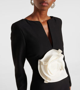 Roland Mouret Floral-appliqu√É¬© cr√É¬™pe gown