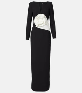 Roland Mouret Floral-appliqu√É¬© cr√É¬™pe gown