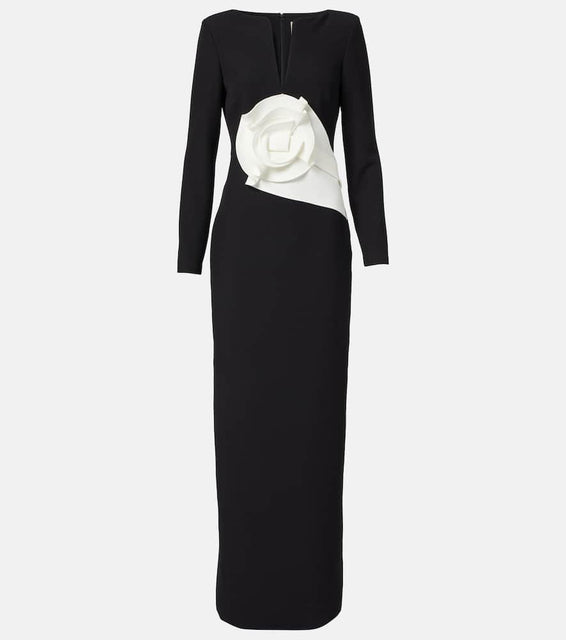 Roland Mouret Floral-appliqu√É¬© cr√É¬™pe gown