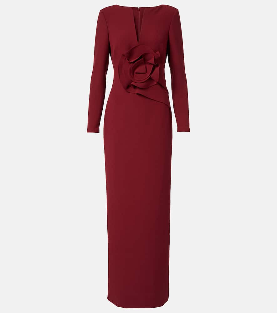 Roland Mouret Floral-appliqu√É¬© cr√É¬™pe gown
